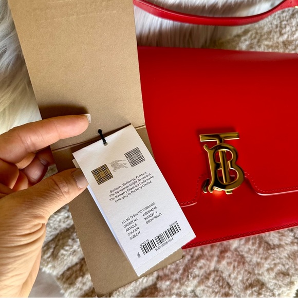 NWT Burberry TB flap bag red - Picture 5 of 16